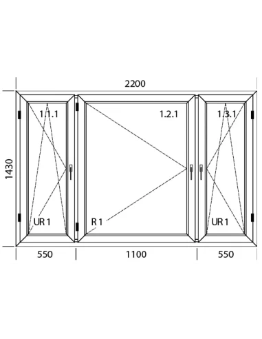 Kunststofffenster PVC Fenster 220 x 143 cm DREH/KIPP | DREH | DREH/KIPP Aluplast Ideal 4000