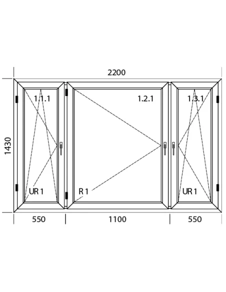 Kunststofffenster PVC Fenster 220 x 143 cm DREH/KIPP | DREH | DREH/KIPP Aluplast Ideal 4000