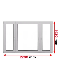 Kunststofffenster PVC Fenster 220 x 143 cm DREH/KIPP | DREH | DREH/KIPP Aluplast Ideal 4000