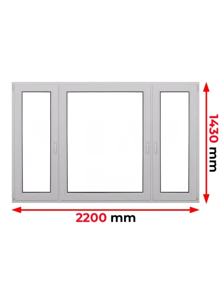 Kunststofffenster PVC Fenster 220 x 143 cm DREH/KIPP | DREH | DREH/KIPP Aluplast Ideal 4000