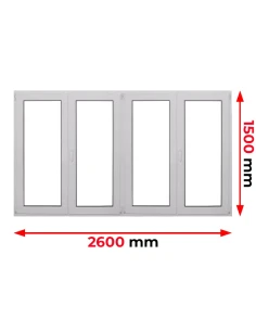 Kunststofffenster PVC Fenster 260 x 150 cm DREH | DREH/KIPP | DREH | DREH/KIPP Aluplast Ideal 4000