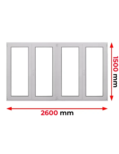 Kunststofffenster PVC Fenster 260 x 150 cm DREH | DREH/KIPP | DREH | DREH/KIPP Aluplast Ideal 4000