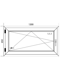 Kunststofffenster PVC Fenster 120 x 65 cm DREH/KIPP Aluplast Ideal 4000 2