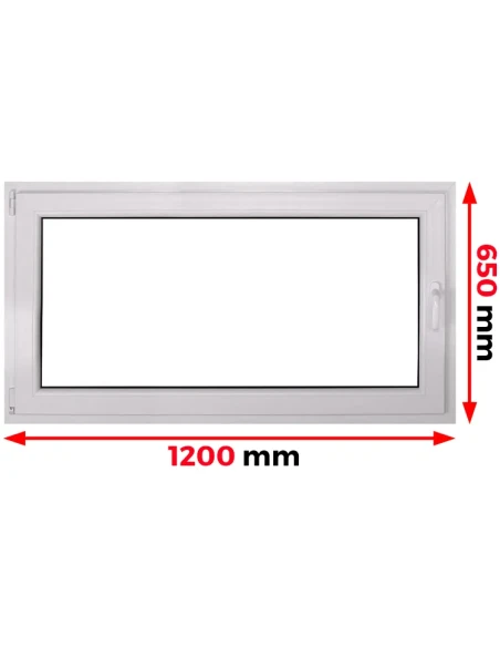 Kunststofffenster PVC Fenster 120 x 65 cm DREH/KIPP Aluplast Ideal 4000