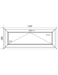 Kunststofffenster PVC Fenster 125 x 50 cm KIPP Aluplast Ideal 4000 2