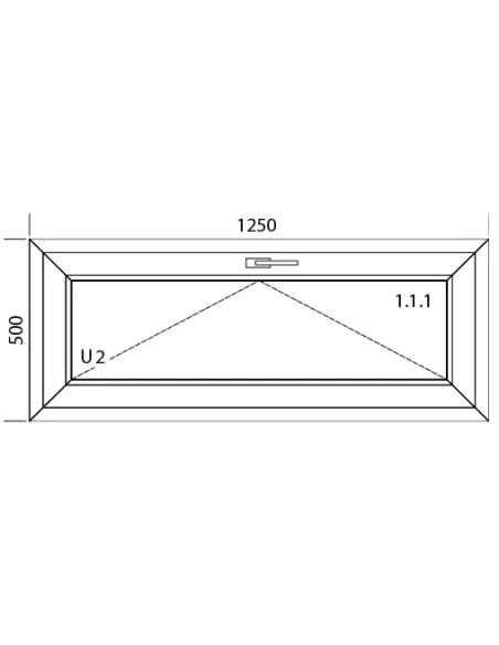 Kunststofffenster PVC Fenster 125 x 50 cm KIPP Aluplast Ideal 4000