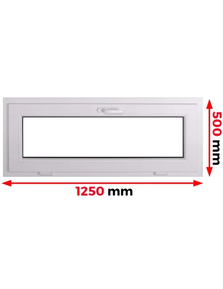 Kunststofffenster PVC Fenster 125 x 50 cm KIPP Aluplast Ideal 4000