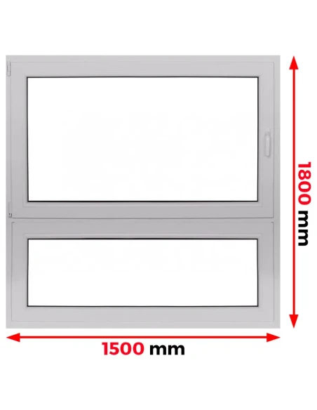 Kunststofffenster PVC Fenster 145 x 145 mm DREH/KIPP | FIX Aluplast Ideal 4000
