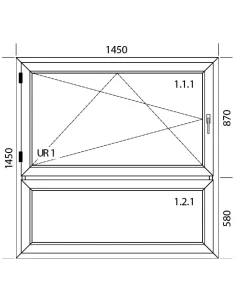 Kunststofffenster PVC Fenster 145 x 145 mm DREH/KIPP | FIX Aluplast Ideal 4000 2