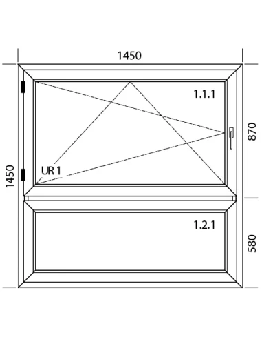 Kunststofffenster PVC Fenster 145 x 145 mm DREH/KIPP | FIX Aluplast Ideal 4000