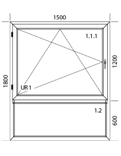 Kunststofffenster PVC Fenster 150 x 180 cm DREH/KIPP | FIX Aluplast Ideal 4000 2