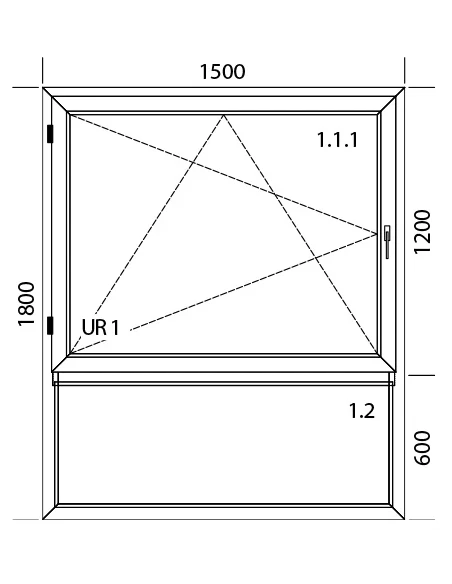 Kunststofffenster PVC Fenster 150 x 180 cm DREH/KIPP | FIX Aluplast Ideal 4000