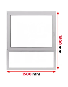 Kunststofffenster PVC Fenster 150 x 180 cm DREH/KIPP | FIX Aluplast Ideal 4000