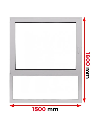 Kunststofffenster PVC Fenster 150 x 180 cm DREH/KIPP | FIX Aluplast Ideal 4000