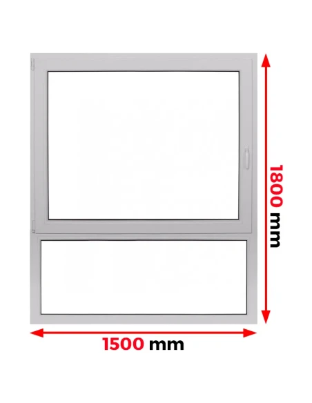 Kunststofffenster PVC Fenster 150 x 180 cm DREH/KIPP | FIX Aluplast Ideal 4000