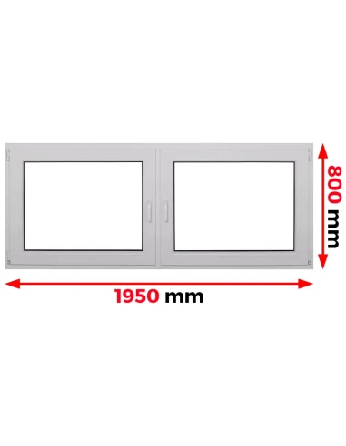 Kunststofffenster PVC Fenster 195 x 80 cm DREH/KIPP | DREH Aluplast Ideal 4000