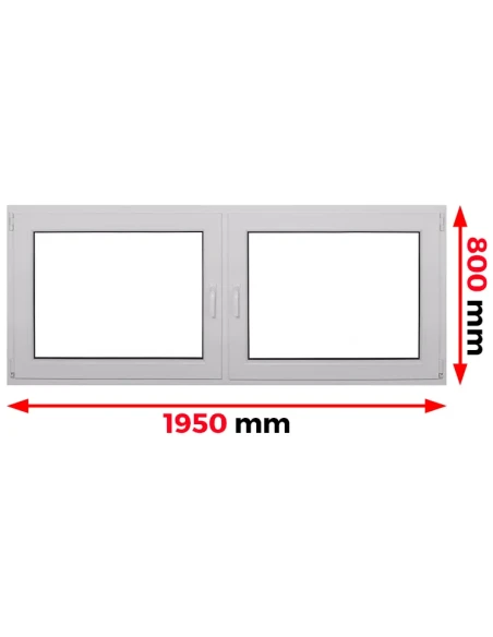 Kunststofffenster PVC Fenster 195 x 80 cm DREH/KIPP | DREH Aluplast Ideal 4000