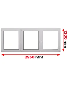 Kunststofffenster PVC Fenster 295 x 120 cm DREH/KIPP | DREH/KIPP | DREH Aluplast Ideal 4000