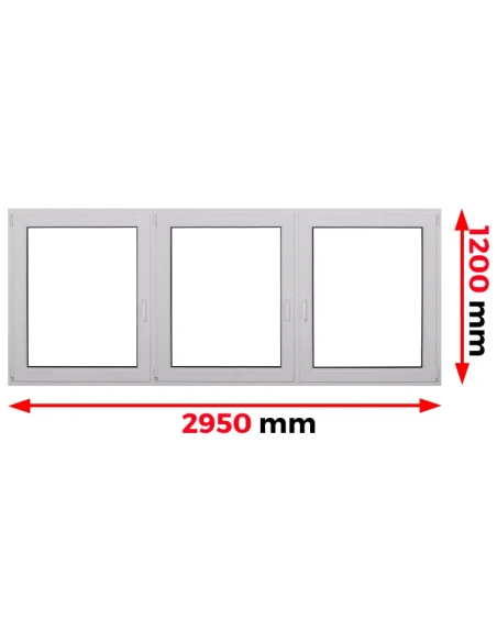 Kunststofffenster PVC Fenster 295 x 120 cm DREH/KIPP | DREH/KIPP | DREH Aluplast Ideal 4000