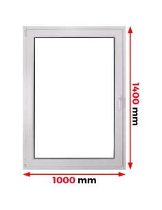 Kunststofffenster PVC Fenster 100 x 140 cm DREH/KIPP Aluplast Ideal 4000