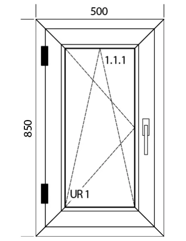 Kunststofffenster PVC Fenster 50 x 85 cm DREH/KIPP Aluplast Ideal 4000