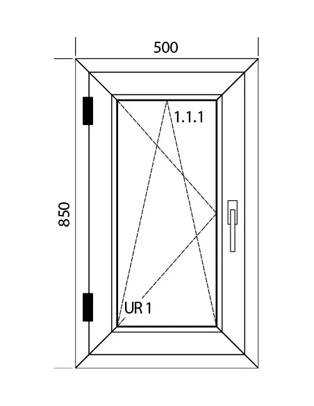 Kunststofffenster PVC Fenster 50 x 85 cm DREH/KIPP Aluplast Ideal 4000