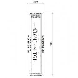 Aluminium Fenster 500 x 1900 mm MB 79N 2