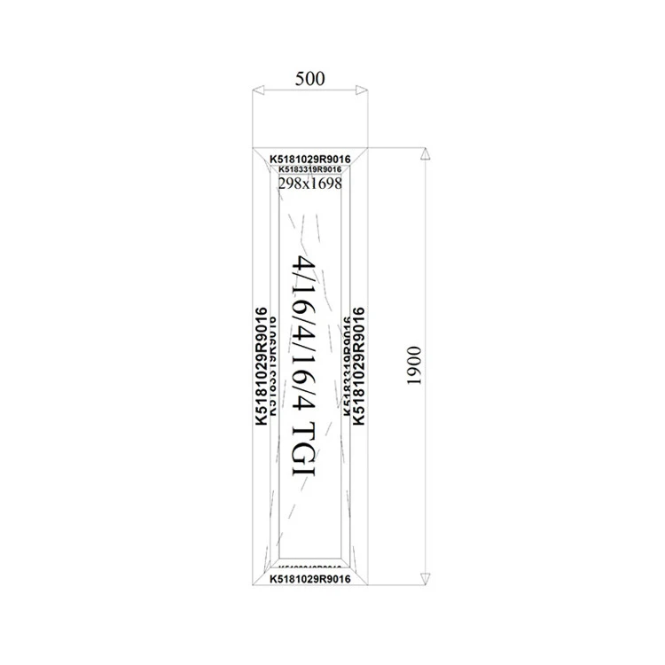 Aluminium Fenster 500 x 1900 mm MB 79N