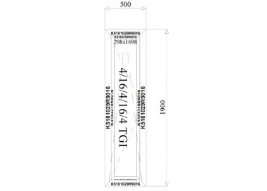 Aluminium Fenster 500 x 1900 mm MB 79N