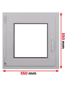 Kunststofffenster PVC Fenster 55 x 55 cm DREH/KIPP Aluplast Ideal 4000