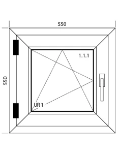 Kunststofffenster PVC Fenster 55 x 55 cm DREH/KIPP Aluplast Ideal 4000 2