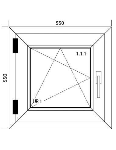 Kunststofffenster PVC Fenster 55 x 55 cm DREH/KIPP Aluplast Ideal 4000