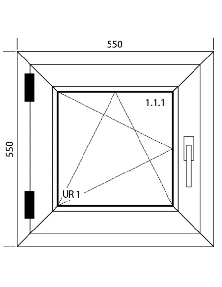 Kunststofffenster PVC Fenster 55 x 55 cm DREH/KIPP Aluplast Ideal 4000