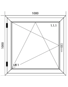 Kunststofffenster PVC Fenster 100 x 100 cm DREH/KIPP Aluplast Ideal 4000 2