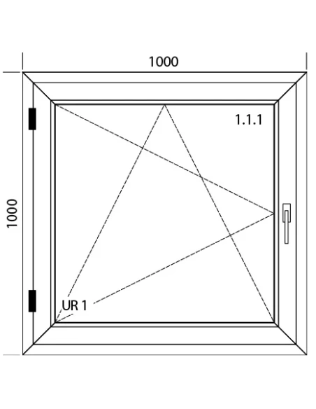 Kunststofffenster PVC Fenster 100 x 100 cm DREH/KIPP Aluplast Ideal 4000