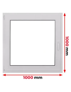 Kunststofffenster PVC Fenster 100 x 100 cm DREH/KIPP Aluplast Ideal 4000