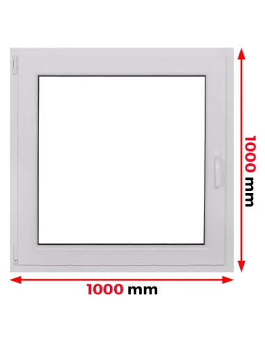 Kunststofffenster PVC Fenster 100 x 100 cm DREH/KIPP Aluplast Ideal 4000