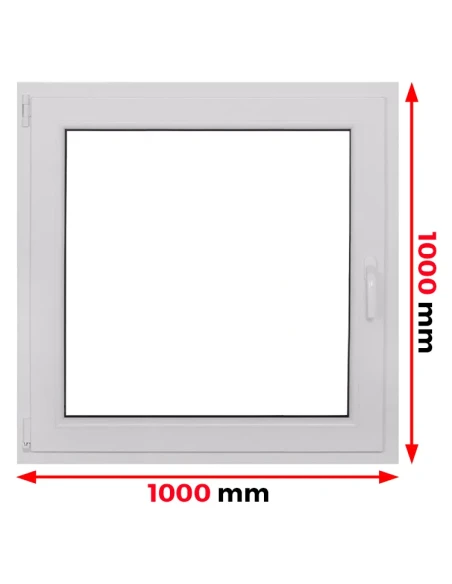 Kunststofffenster PVC Fenster 100 x 100 cm DREH/KIPP Aluplast Ideal 4000