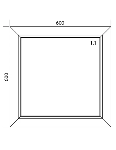 Kunststofffenster PVC Fenster 60 x 60 cm FIX Aluplast Ideal 4000