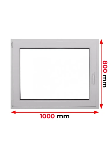 Kunststofffenster PVC Fenster 100 x 80 cm DREH/KIPP Aluplast Ideal 4000