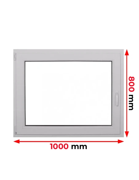 Kunststofffenster PVC Fenster 100 x 80 cm DREH/KIPP Aluplast Ideal 4000