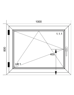 Kunststofffenster PVC Fenster 100 x 80 cm DREH/KIPP Aluplast Ideal 4000 2