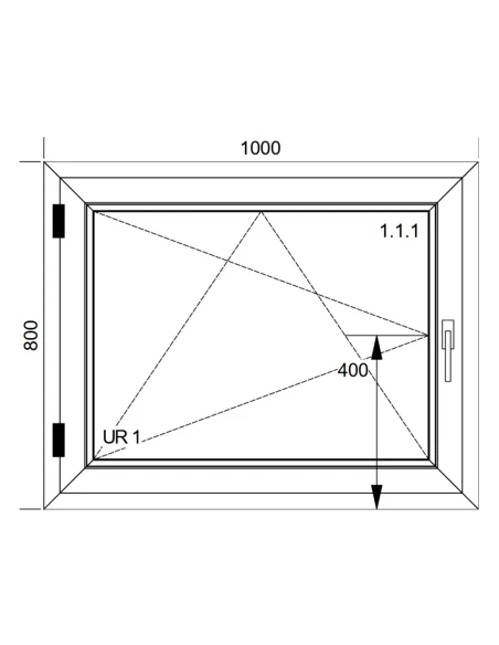 Kunststofffenster PVC Fenster 100 x 80 cm DREH/KIPP Aluplast Ideal 4000