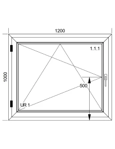 Kunststofffenster PVC Fenster 120 x 100 cm DREH/KIPP Aluplast Ideal 4000 2