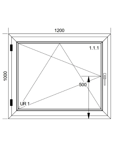 Kunststofffenster PVC Fenster 120 x 100 cm DREH/KIPP Aluplast Ideal 4000