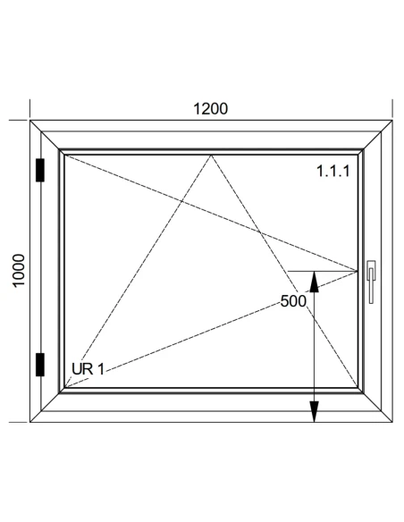 Kunststofffenster PVC Fenster 120 x 100 cm DREH/KIPP Aluplast Ideal 4000