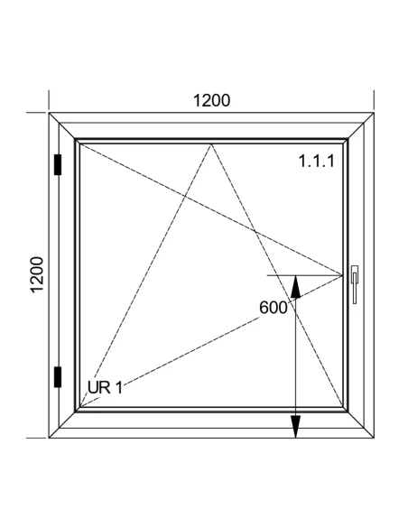 Kunststofffenster PVC Fenster 120 x 120 cm Dreh/KIPP Aluplast Ideal 4000