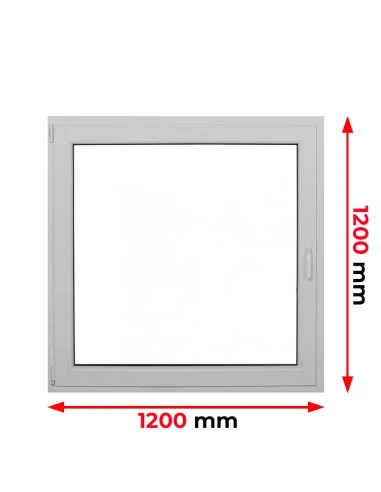 Kunststofffenster PVC Fenster 120 x 120 cm Dreh/KIPP Aluplast Ideal 4000