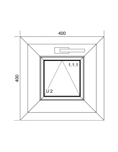 Kunststofffenster PVC Fenster 40x40 cm KIPP Aluplast Ideal 4000 2