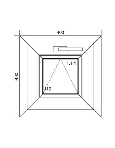 Kunststofffenster PVC Fenster 40x40 cm KIPP Aluplast Ideal 4000